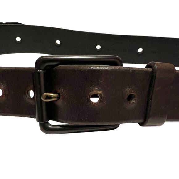 Calvin Klein Full Grained Leather Belt in Dark Brown Men's Size 38 - Picture 1 of 14